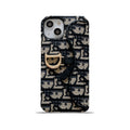 CD IPHONE CASE WITH CARD HOLDER BLACK